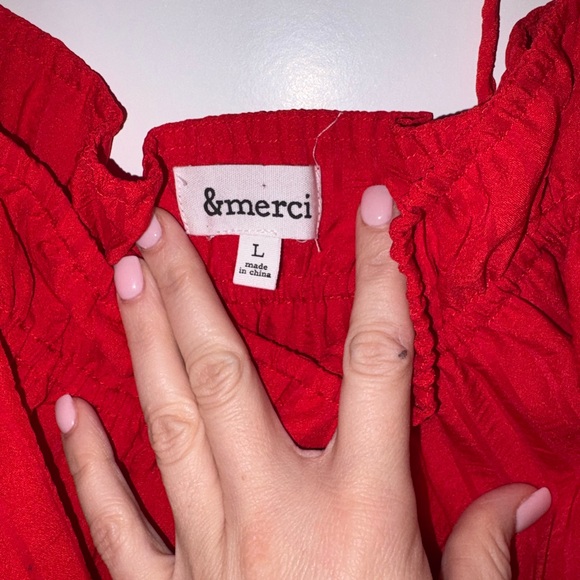 Red Ruffled Crop Top - Picture 2 of 3